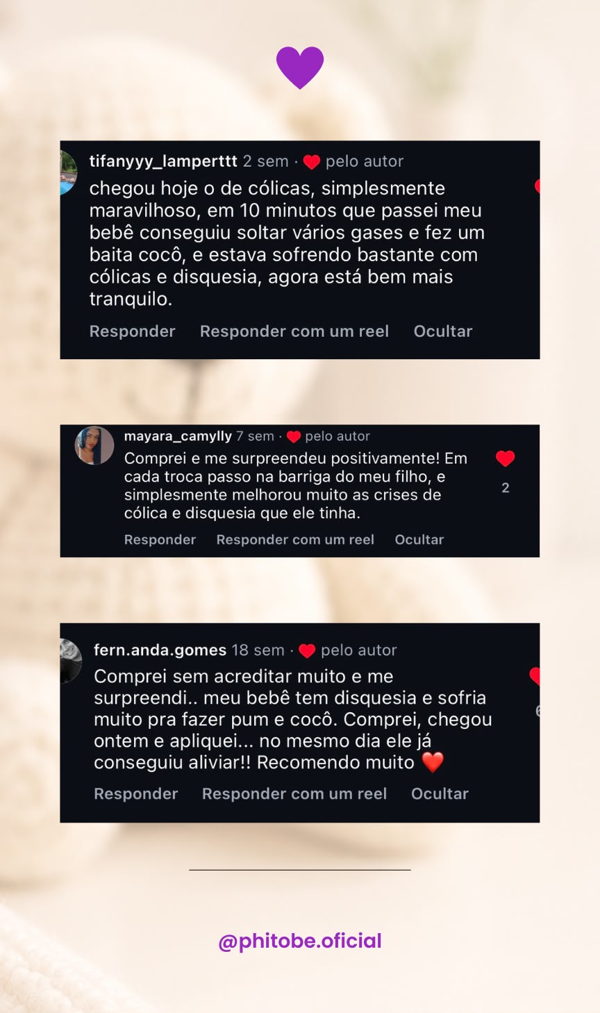 Print de depoimento enviado por uma mãe
